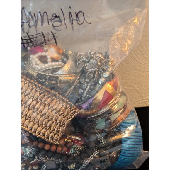 Jewelry Lot Amelia Bracelet Repurpose Bag 4 Plus Lbs Beads/Craft/Repurpose - Picture 1 of 8